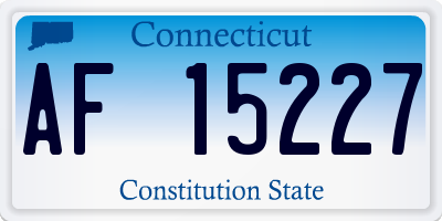 CT license plate AF15227