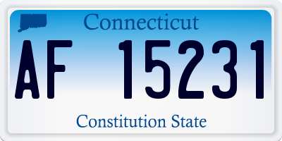 CT license plate AF15231