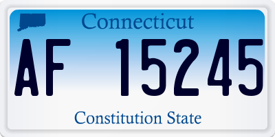 CT license plate AF15245