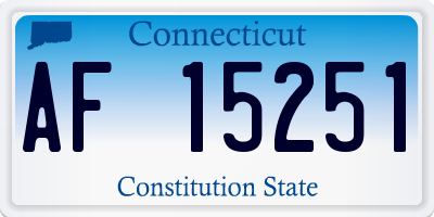 CT license plate AF15251