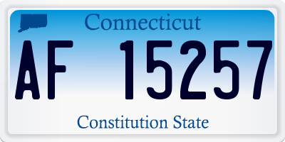 CT license plate AF15257