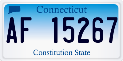 CT license plate AF15267