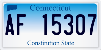 CT license plate AF15307
