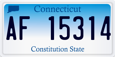 CT license plate AF15314