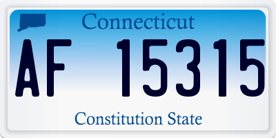 CT license plate AF15315