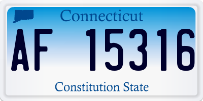 CT license plate AF15316