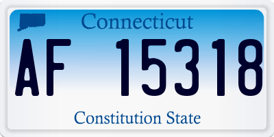 CT license plate AF15318