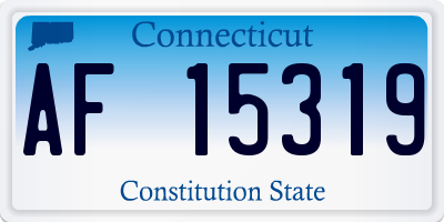 CT license plate AF15319