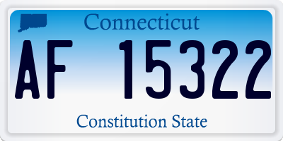 CT license plate AF15322