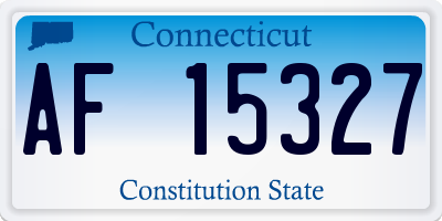 CT license plate AF15327