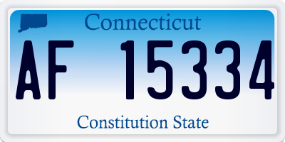 CT license plate AF15334