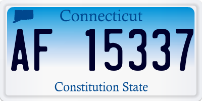 CT license plate AF15337