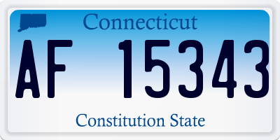 CT license plate AF15343
