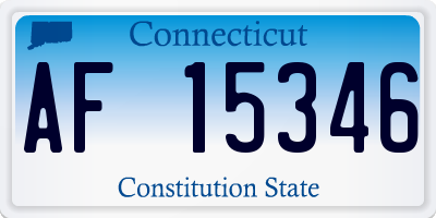 CT license plate AF15346