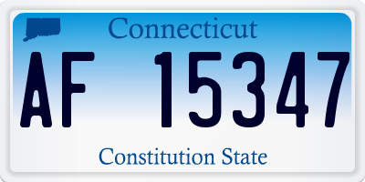 CT license plate AF15347