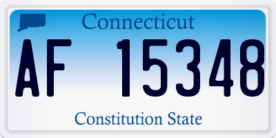 CT license plate AF15348