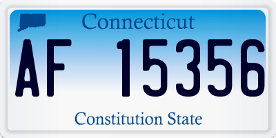 CT license plate AF15356