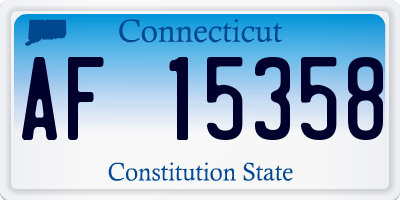 CT license plate AF15358