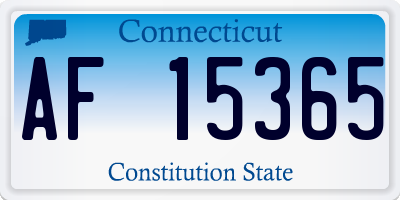 CT license plate AF15365