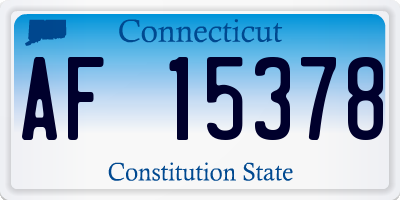 CT license plate AF15378