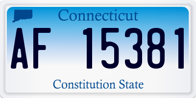 CT license plate AF15381