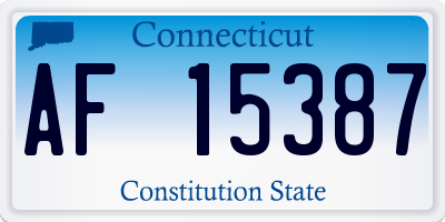 CT license plate AF15387