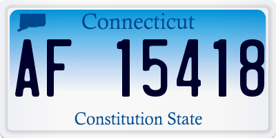 CT license plate AF15418