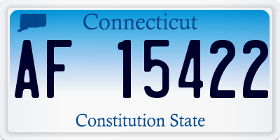 CT license plate AF15422