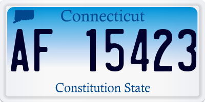 CT license plate AF15423