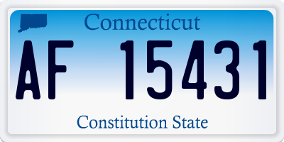CT license plate AF15431