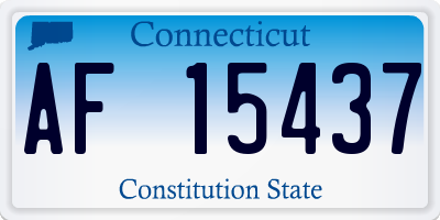 CT license plate AF15437