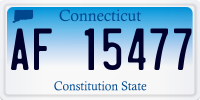 CT license plate AF15477