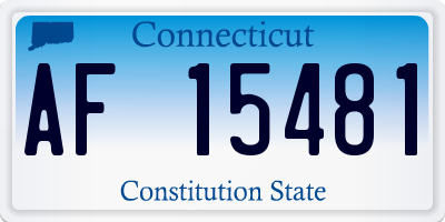 CT license plate AF15481