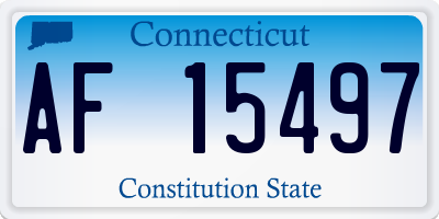 CT license plate AF15497