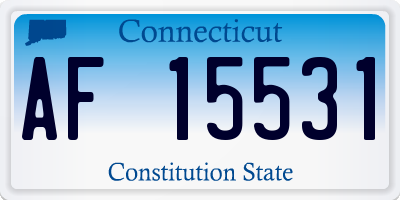 CT license plate AF15531