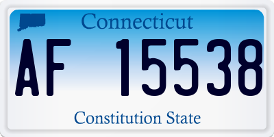CT license plate AF15538