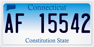 CT license plate AF15542