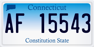 CT license plate AF15543