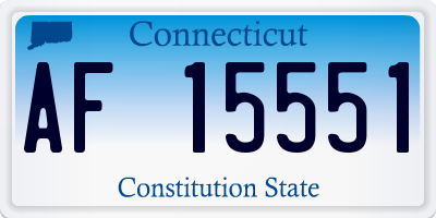 CT license plate AF15551
