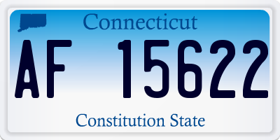 CT license plate AF15622
