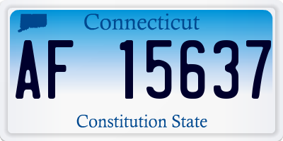 CT license plate AF15637
