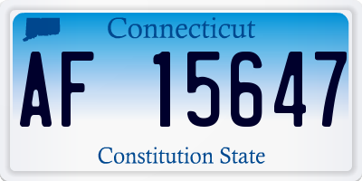 CT license plate AF15647
