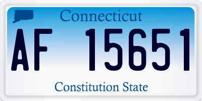 CT license plate AF15651