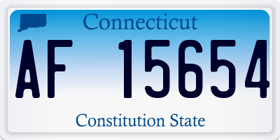 CT license plate AF15654