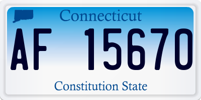 CT license plate AF15670