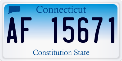 CT license plate AF15671