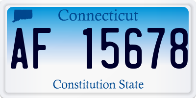CT license plate AF15678