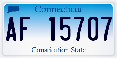 CT license plate AF15707