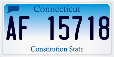 CT license plate AF15718