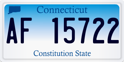 CT license plate AF15722